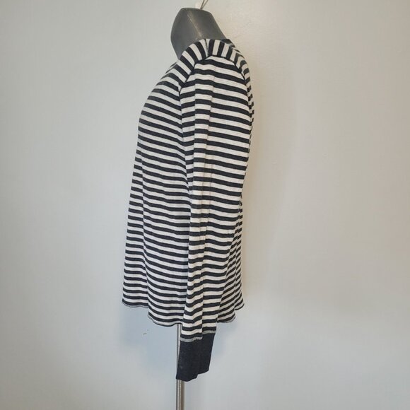Lululemon Binary Crew White Heathered Black Super Wide Load Stripe Size L - Picture 5 of 14